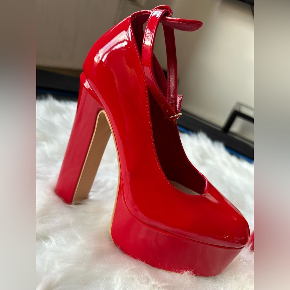 Mary Jane Red shoes platform shoes